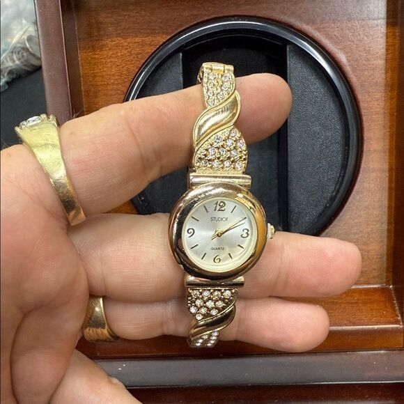 Studio Women's Gold Watch with Crystal Details - Picture 2 of 3